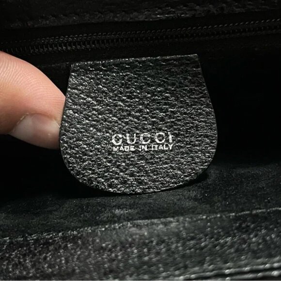 GUCCI Shoulder Bag Leather Black 001 1998 1766 Authentic - Picture 5 of 11